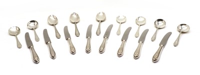 Lot 49 - A silver canteen of cutlery for eight settings