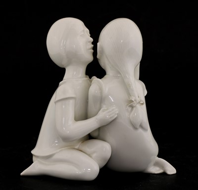 Lot 211 - A Berlin porcelain figure of two children