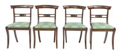 Lot 342 - Four Regency period mahogany dining chairs