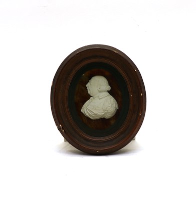 Lot 121 - A 19th century oval plaster miniature portrait bust