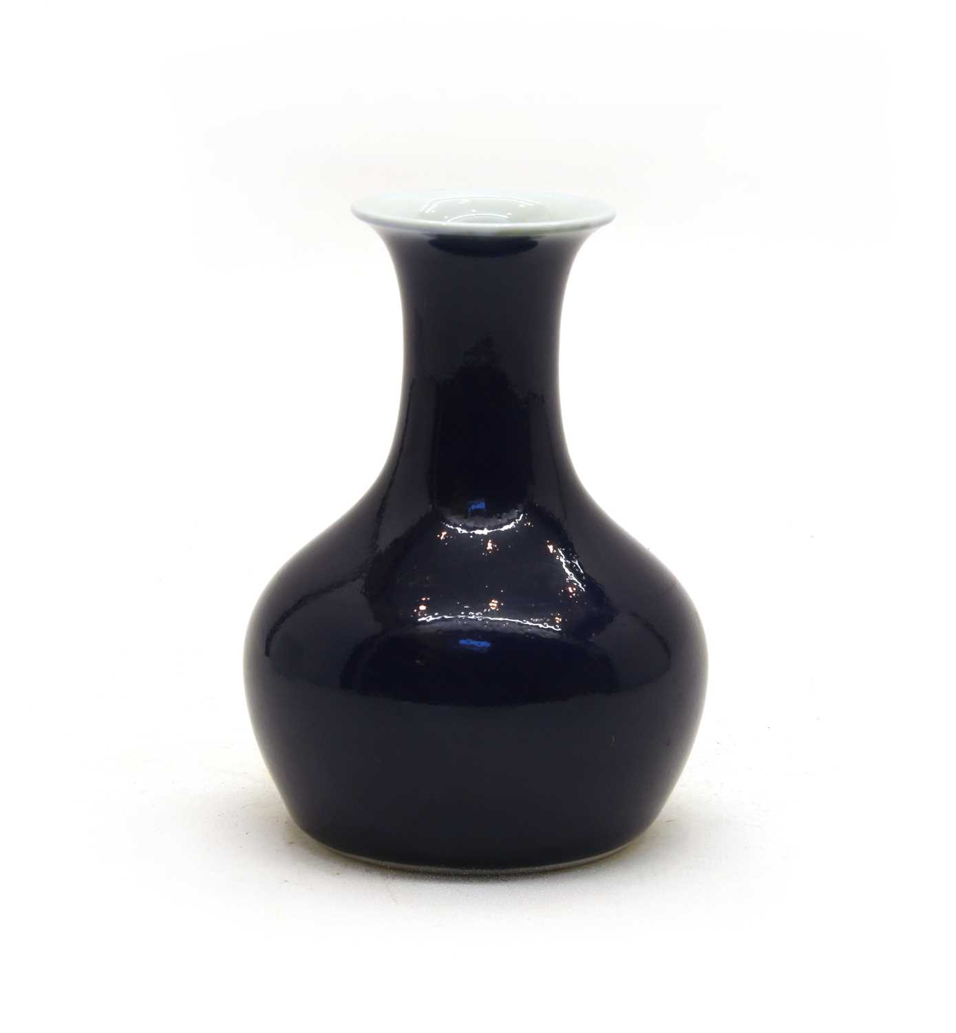 Lot 105 - A Chinese blue-glazed vase