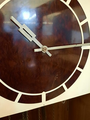 Lot 166 - An Art Deco walnut longcase clock