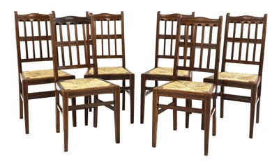 Lot 251 - A set of six walnut dining chairs