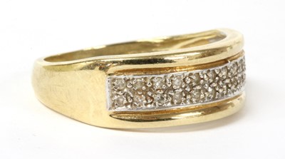 Lot 51 - A 9ct gold two row diamond ring