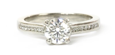 Lot 64 - A platinum single stone diamond ring