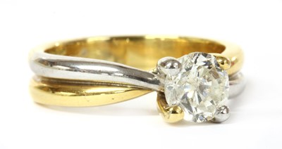 Lot 41 - An 18ct two colour gold single stone diamond ring