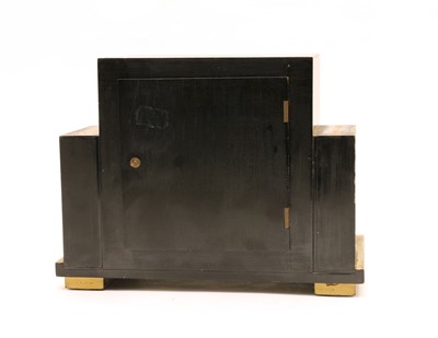 Lot 88 - A black lacquered mantel clock