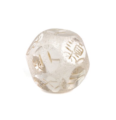Lot 341 - A Chinese rock crystal dice