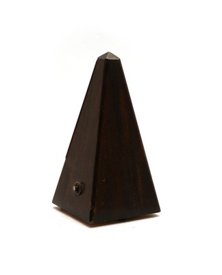 Lot 106 - A Maelzel Paquet stained wooden pyramid metronome