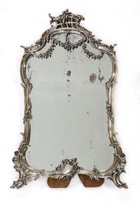 Lot 165 - A silvered bronze dressing table mirror