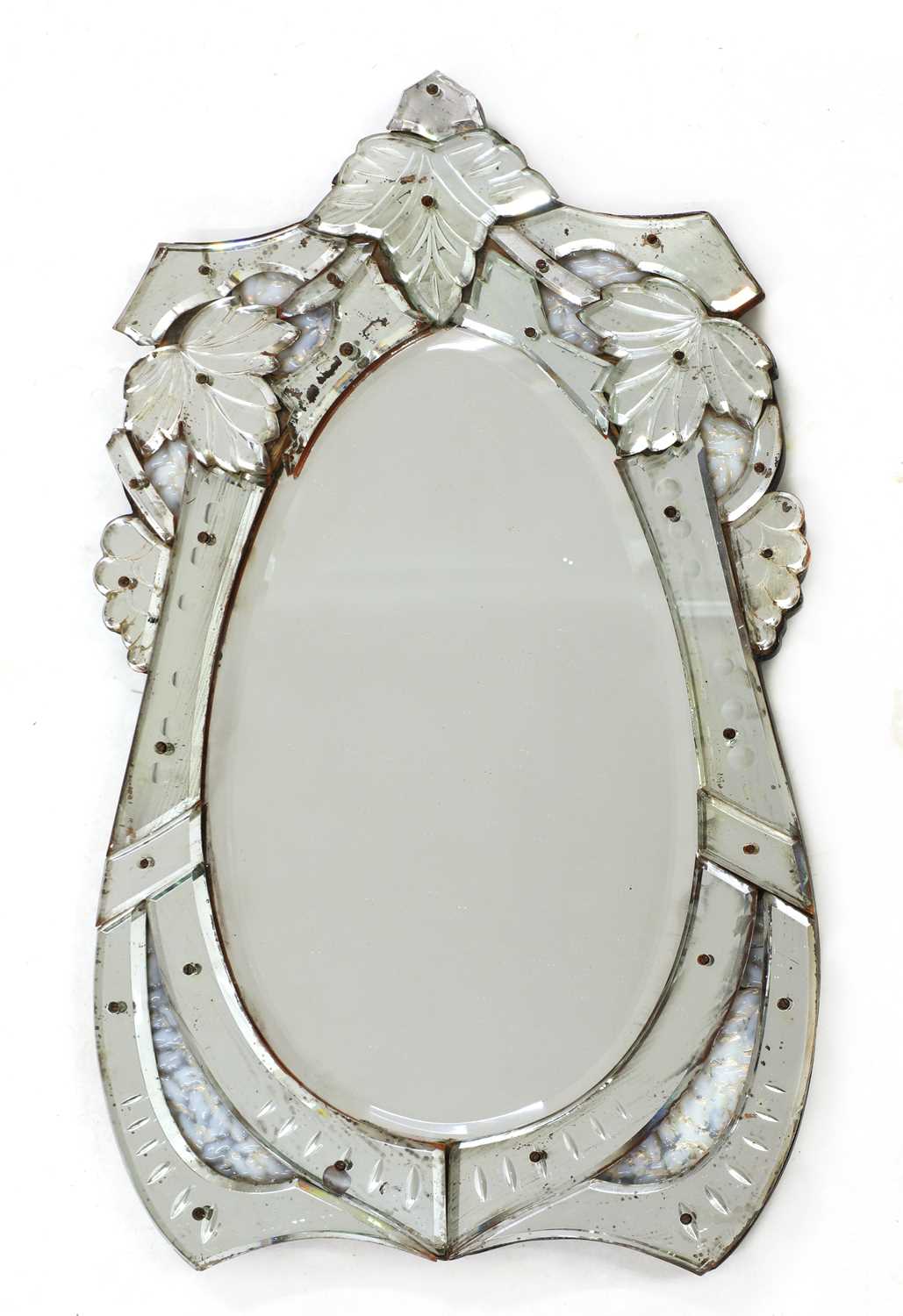 Lot 149 - A Venetian glass table mirror