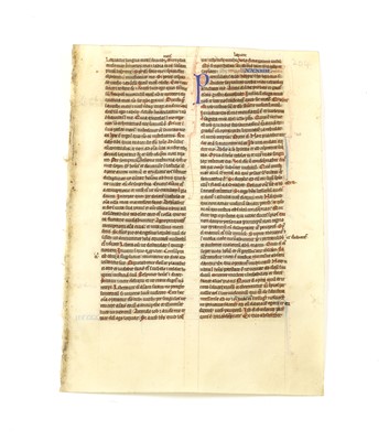 Lot 131 - A medieval vellum Bible leaf page