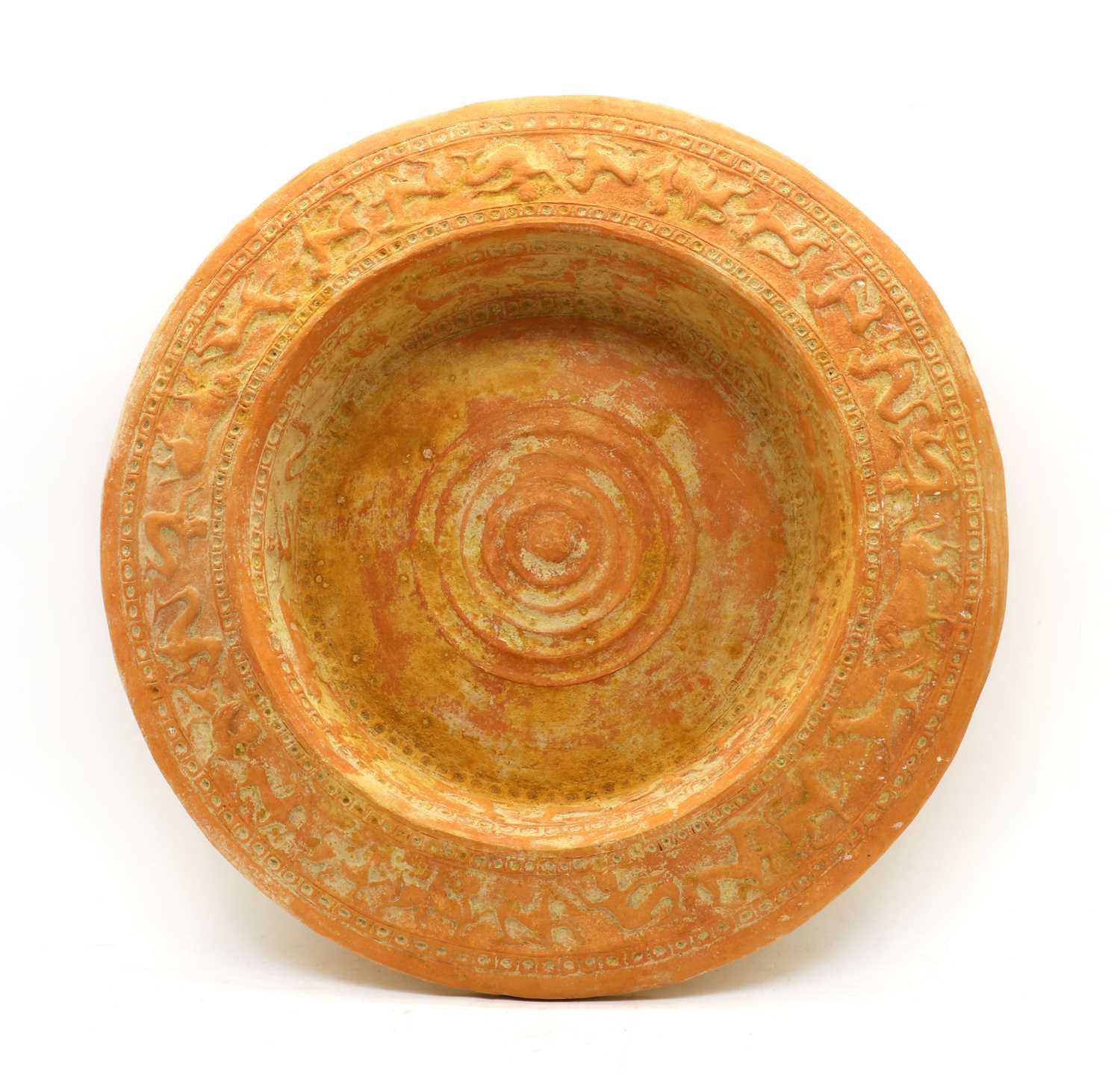Lot 94 - A large terracotta redware dish