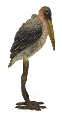 Lot 171 - A Vienna cold-painted bronze Marabou stork