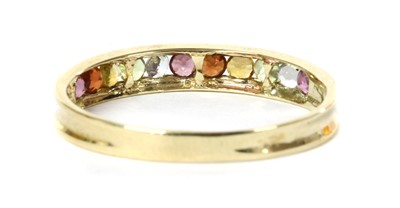 Lot 163 - A gold assorted gemstone half eternity ring