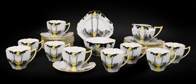 Lot 121 - A Shelley 'Sunset and Tall Trees' part tea service