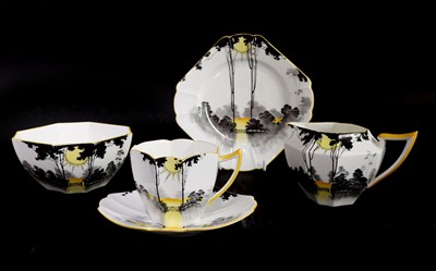 Lot 121 - A Shelley 'Sunset and Tall Trees' part tea service