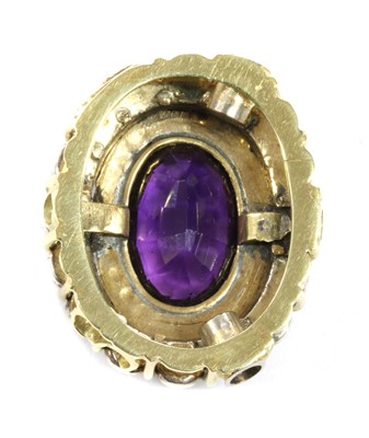 Lot 3 - A Victorian amethyst and diamond oval cluster head