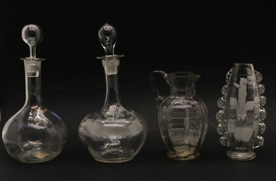 Lot 74 - A collection of clear glass 'Mary Gregory' items