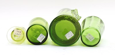 Lot 117 - A collection of green 'Mary Gregory' glass items