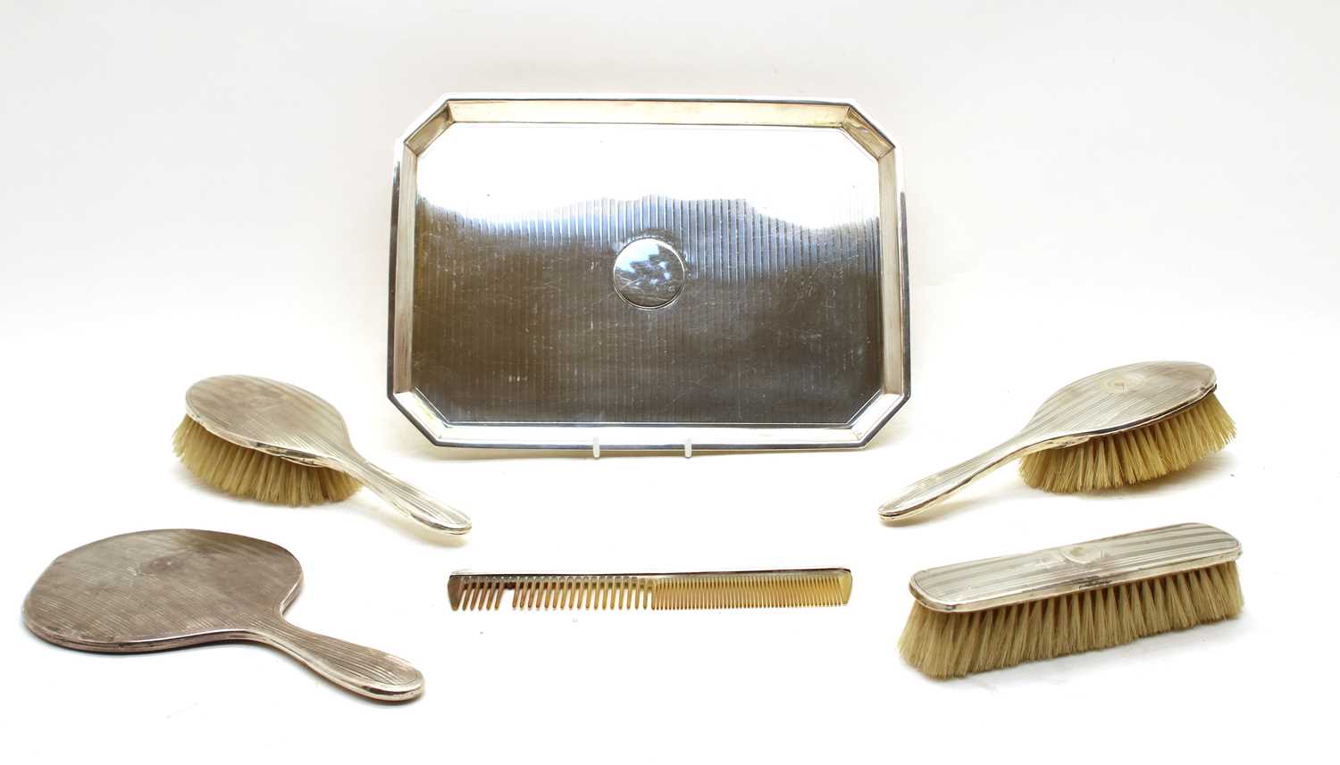 Lot 60 - A George V silver dressing table tray