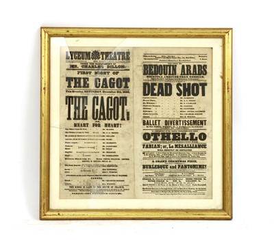 Lot 226 - A pair of framed Victorian Lyceum Theatre posters