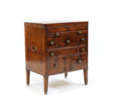 Lot 410 - A Regency Grand Tour mahogany travelling dressing chest