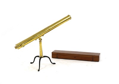 Lot 256 - A gilt brass telescope