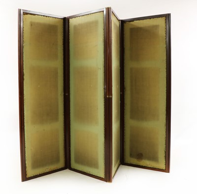 Lot 340 - A Victorian rosewood four fold screen