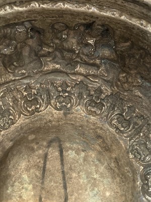 Lot 219 - A Burmese silver repoussé bowl