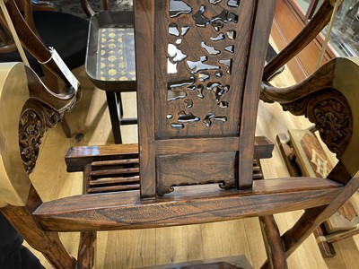 Lot 71 - A pair of Chinese elm chairs