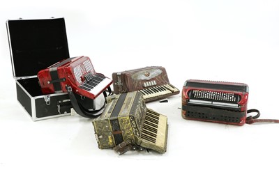 Lot 207 - A collection of four accordions