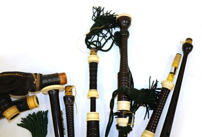 Lot 212 - A selection of bagpipe parts