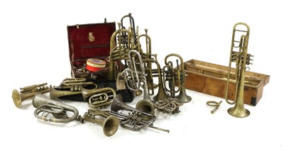 Lot 206 - A collection of 'trumpet family' instruments