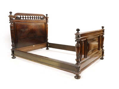 Lot 262 - A French Louis XIV-style rosewood queen size bed