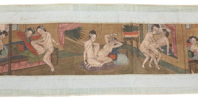 Lot 171 - A Chinese erotic hand scroll