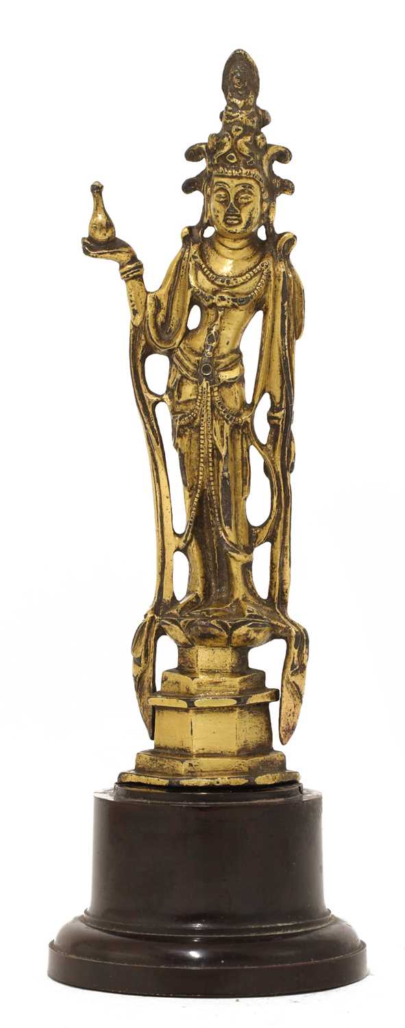 Lot 128 - A Chinese gilt-bronze bodhisattva