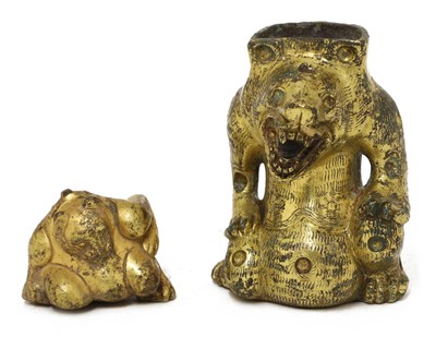 Lot 121 - A Chinese gilt-bronze support fitting