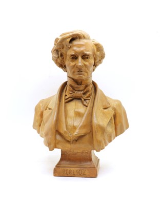 Lot 172 - A patinated plaster bust of Hector Berlioz