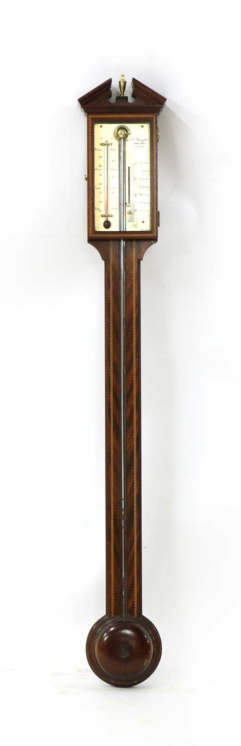 Lot 318 - A mahogany stick barometer