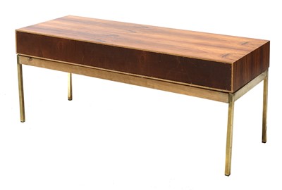 Lot 489 - A jacaranda and brass side table