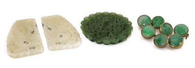 Lot 103 - A pair of Chinese jade plaques