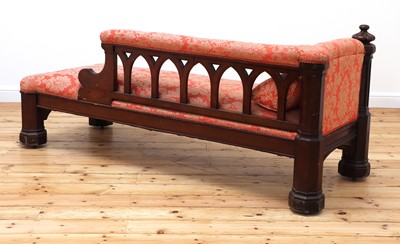 Lot 415 - A Victorian Gothic Revival mahogany chaise longue