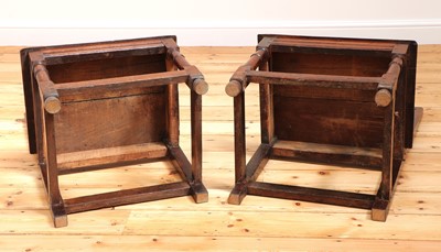 Lot 412 - A pair of Charles II oak backstools
