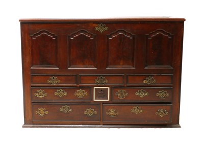 Lot 243 - A George III mahogany and fruitwood mule chest