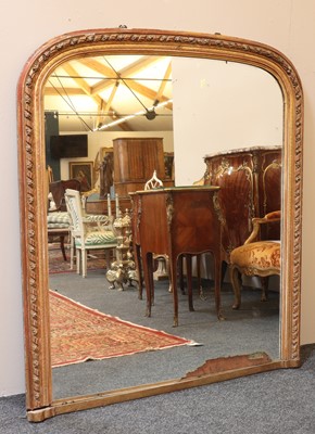 Lot 370 - A French Louis XVI-style giltwood overmantel mirror