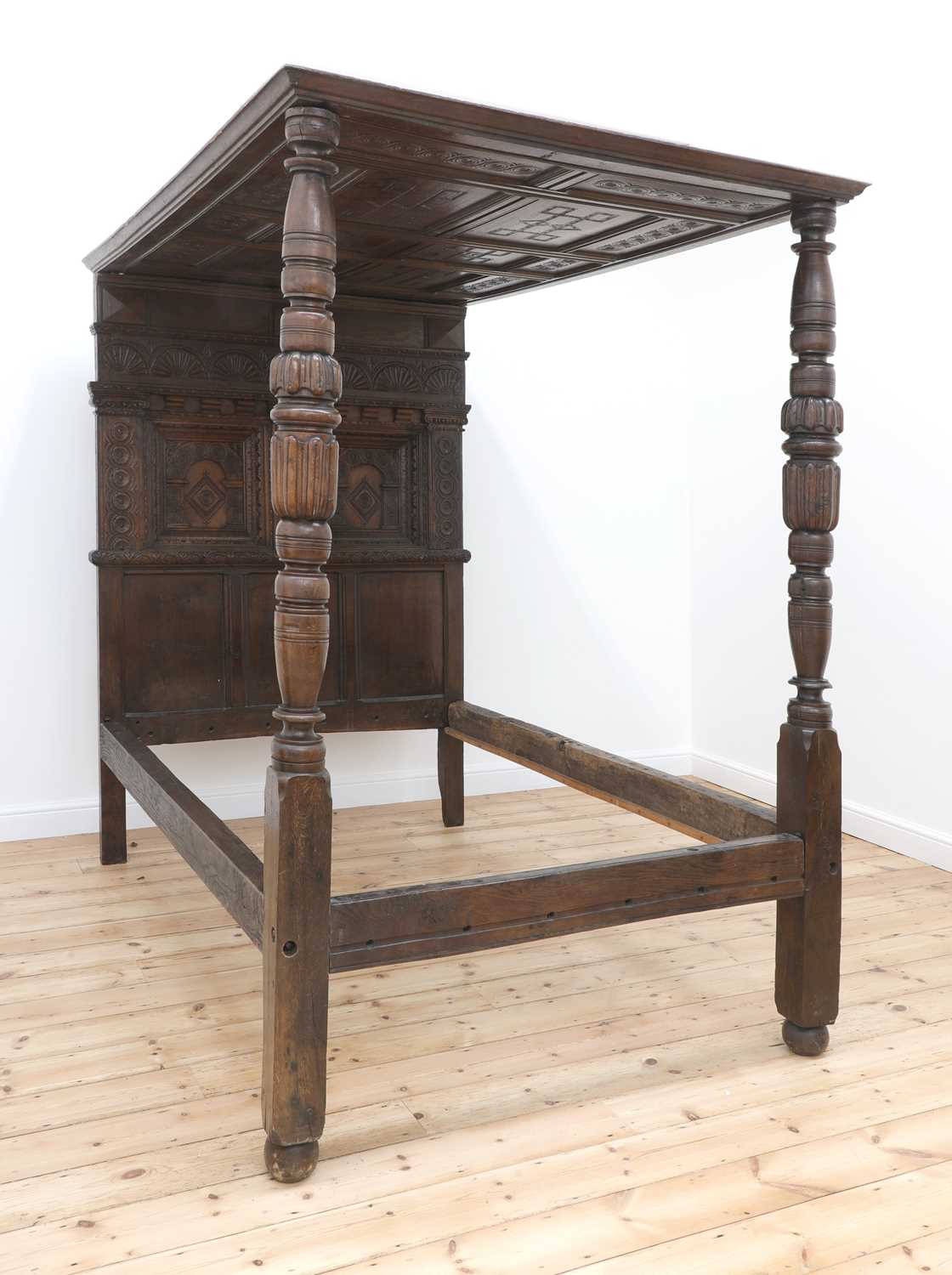 Lot 420 - A Charles I oak tester bed