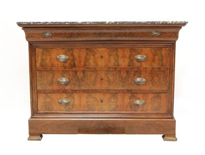 Lot 400 - A French Louis Philippe flame mahogany commode