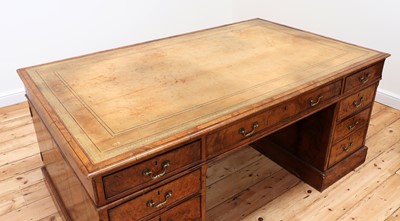 Lot 417 - A large Victorian walnut partners' desk