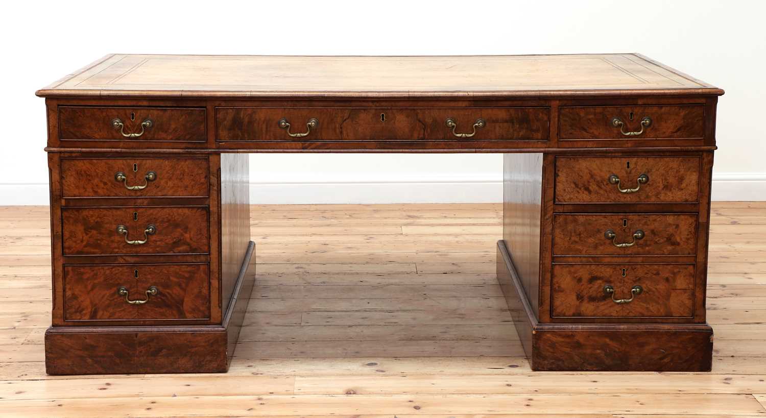 Lot 417 - A large Victorian walnut partners' desk